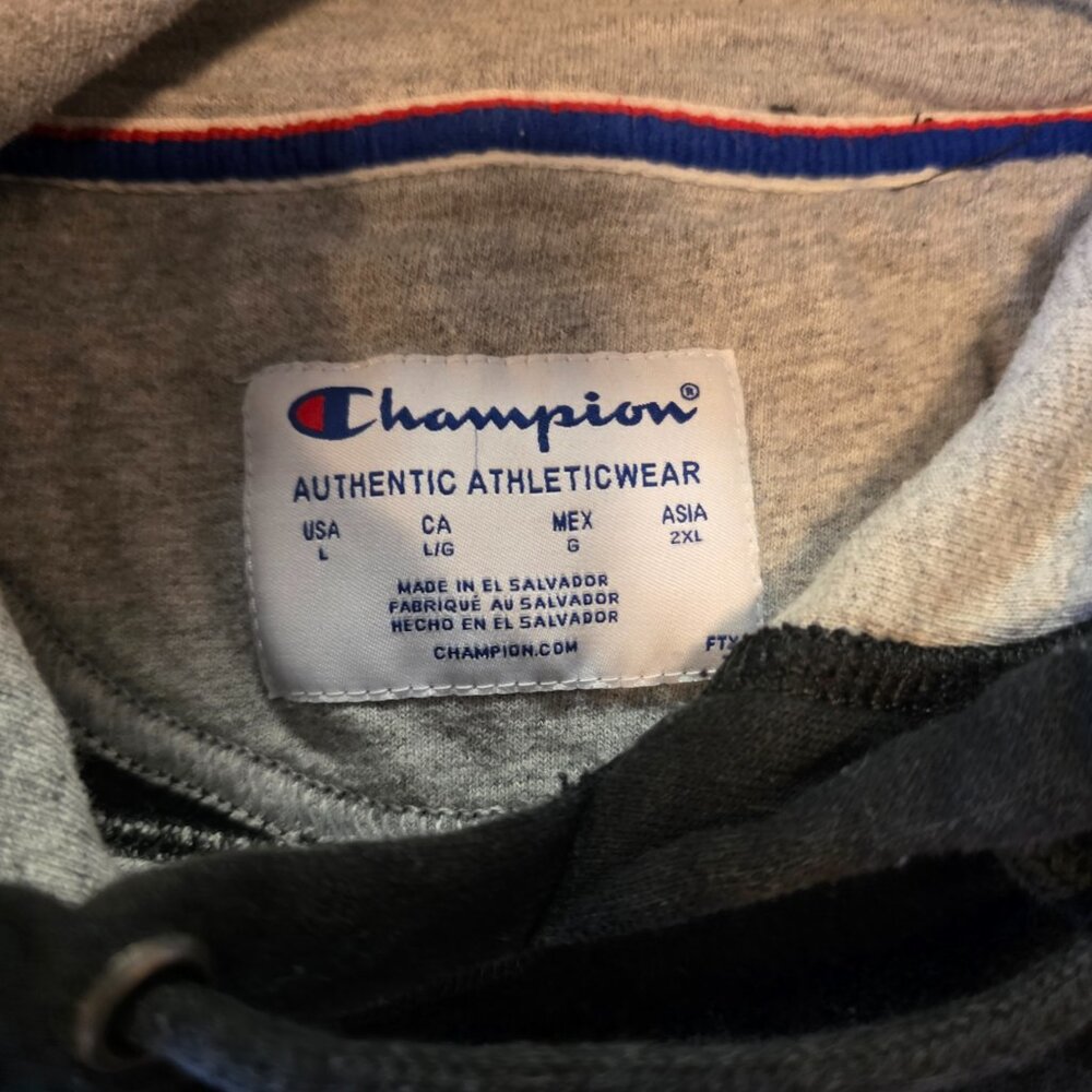 Champion Fleece Pullover Hoodie with Pockets Black Men's Large - Picture 4 of 10